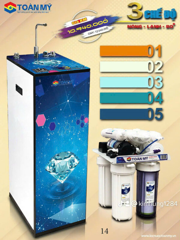 Máy lọc nước RO Toàn Mỹ 9 cấp 3 CN TM-9013 ( RO - NÓNG - LẠNH)