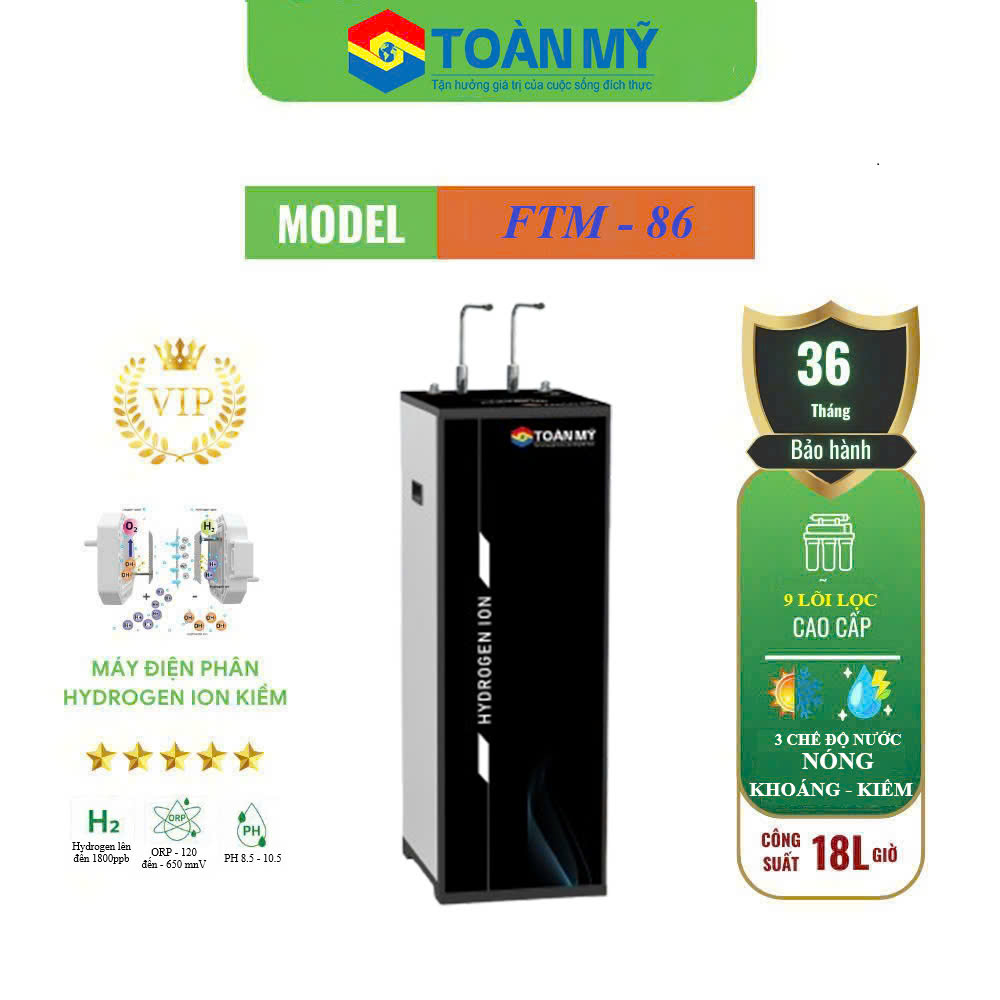 RO Điện giải Ion Kiềm 3 Điện Cực FTM-86 ( RO - Kiềm - Nóng )